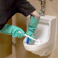 Restoom fixture cleaning detail